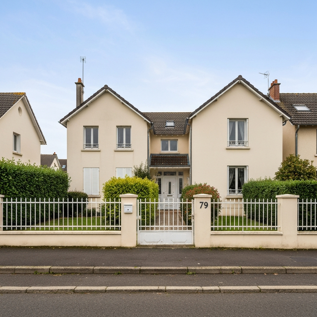 Vue aérienne de la route de la Libération à Bondoufle avec des marquages pour estimation des travaux