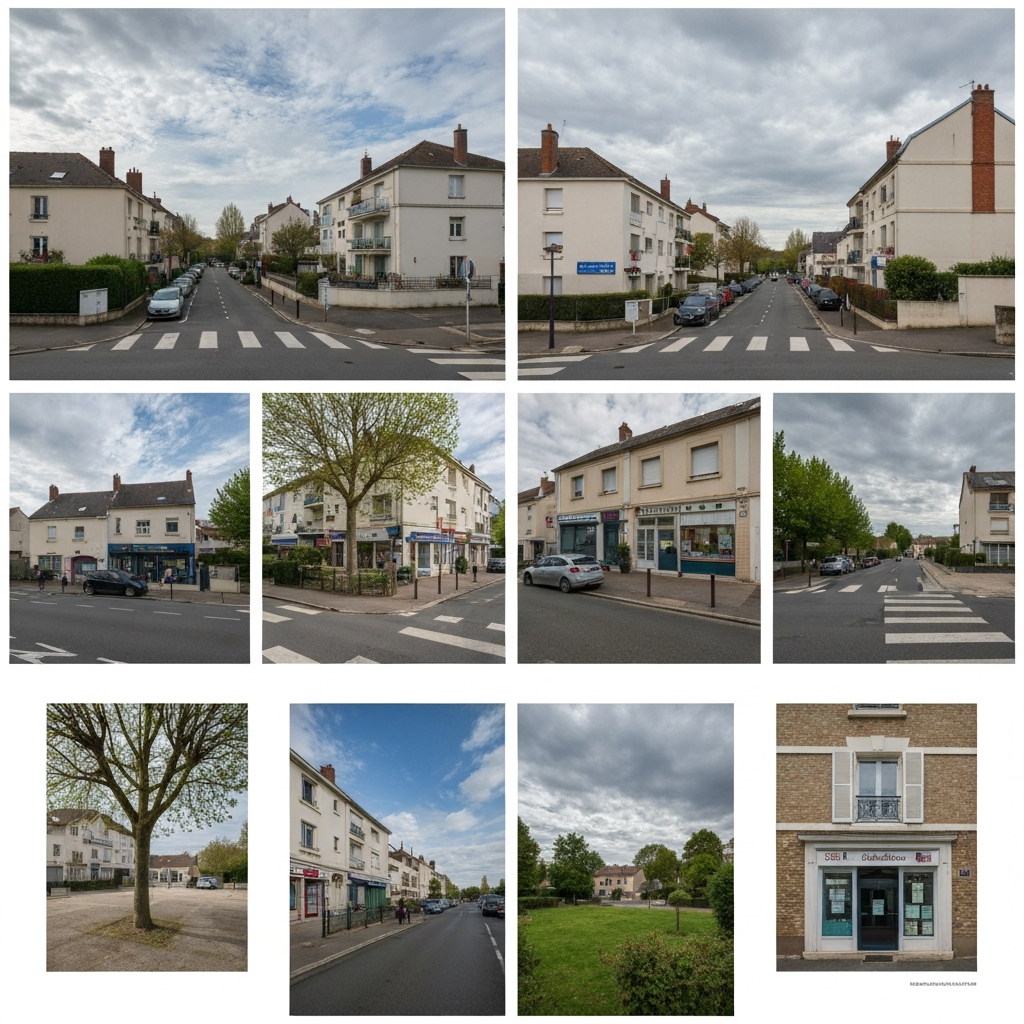 Vue de la rue Caroline Rier à Bondoufle pour une estimation