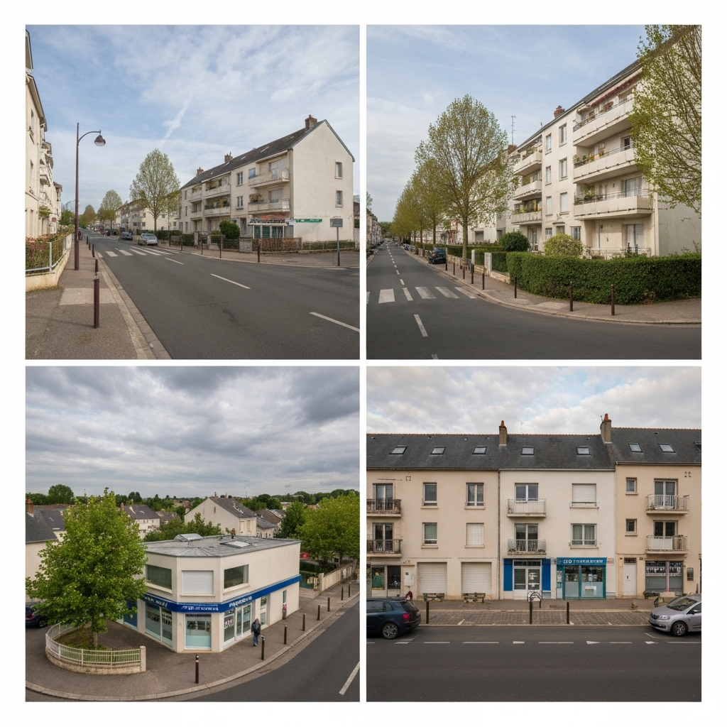 Vue de la rue Désir Prévost à Bondoufle avec des bâtiments résidentiels