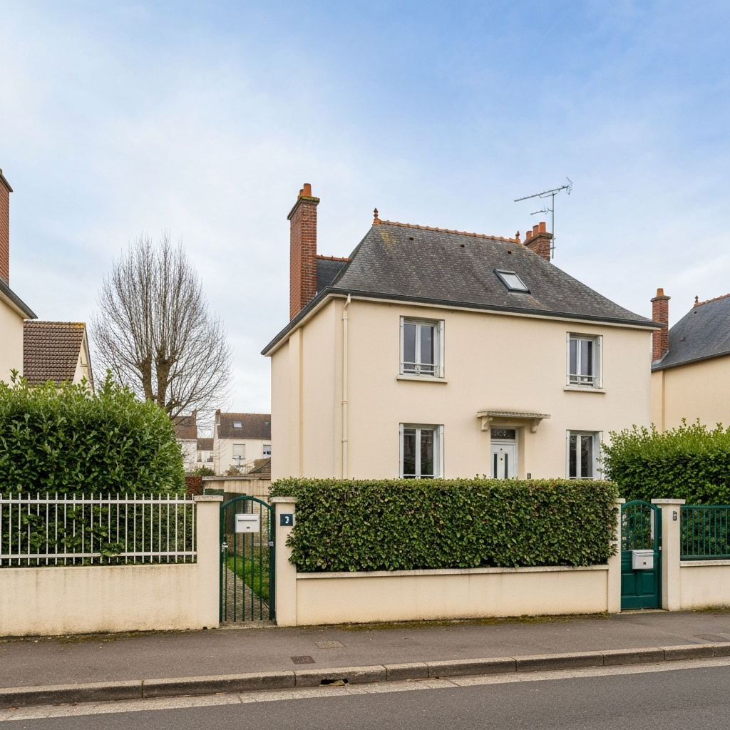 Vue d'une maison avec un jardin à Bondoufle pour estimation