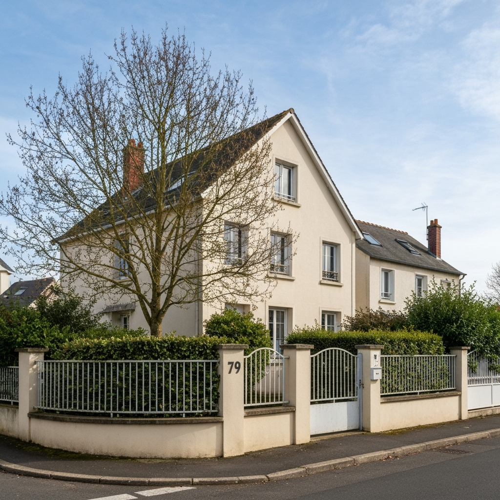 Vue de la Rue des Trois Parts à Bondoufle avec indication du prix au mètre carré