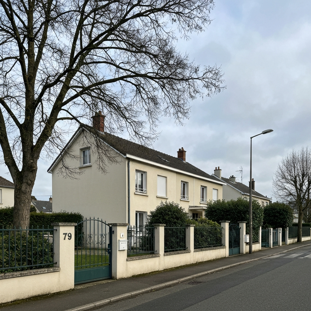 Vue du Square de la Queue à Bondoufle avec indication du prix du mètre carré