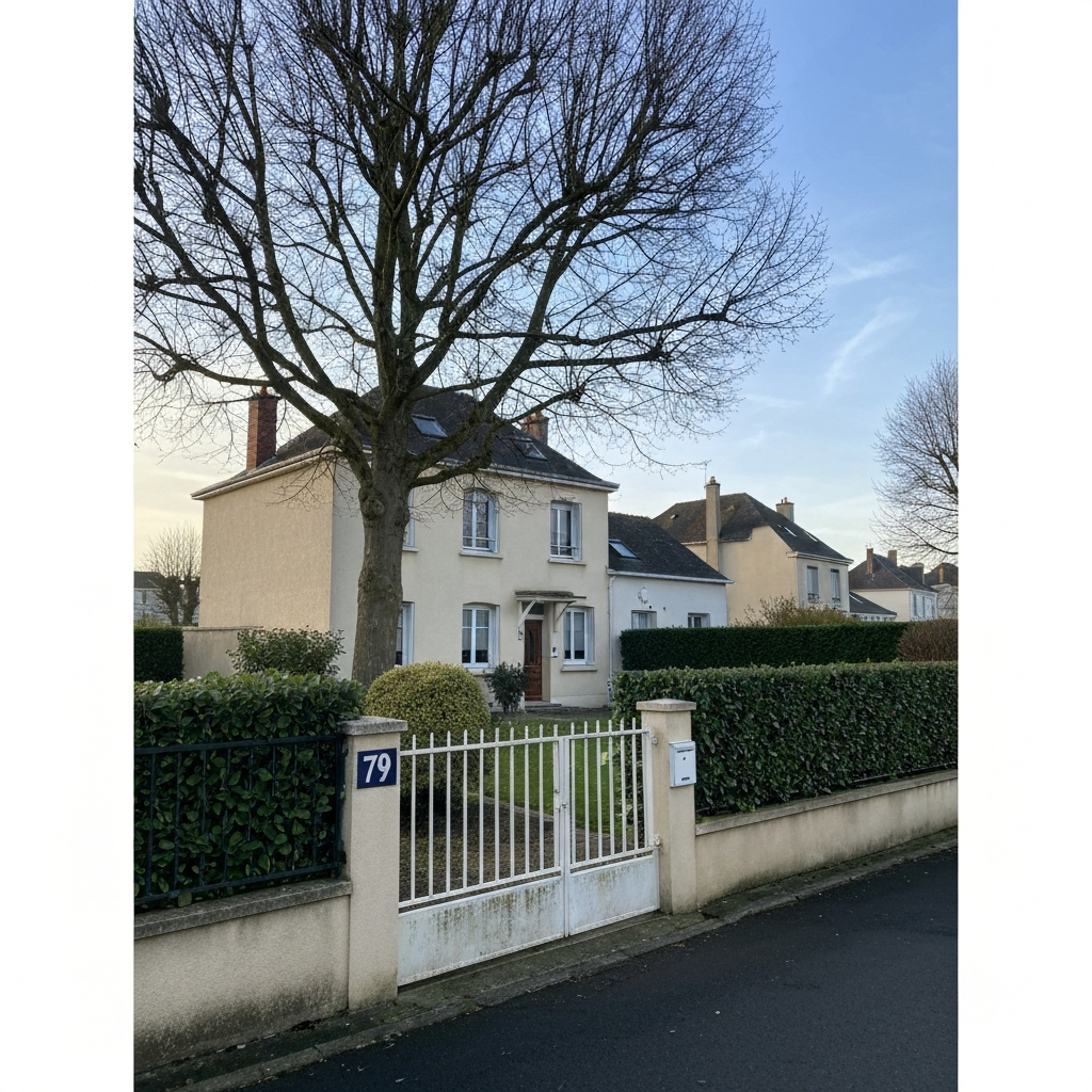 Vue extérieure d'une maison à étage à Bondoufle pour estimation