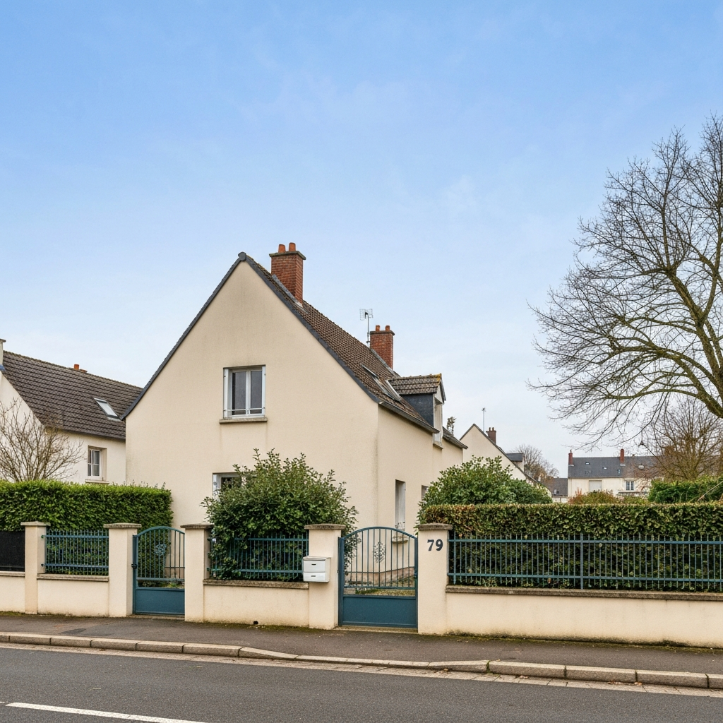 Vue extérieure d'une maison à rénover à Bondoufle pour estimation