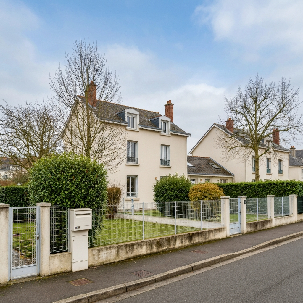 Vue extérieure d'une maison de ville à Bondoufle pour estimation