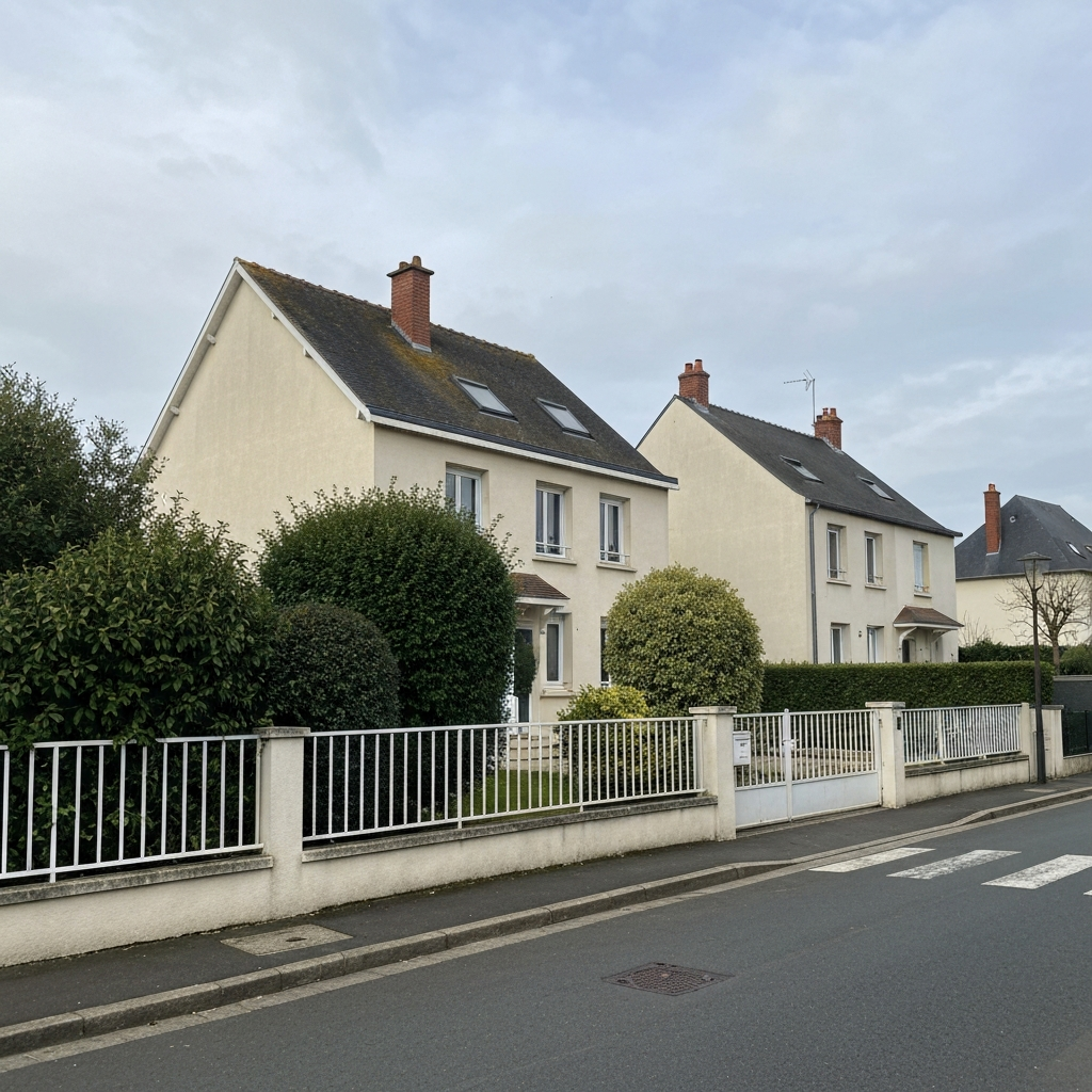 Vue de l'extérieur d'une maison récente à Bondoufle en 2000