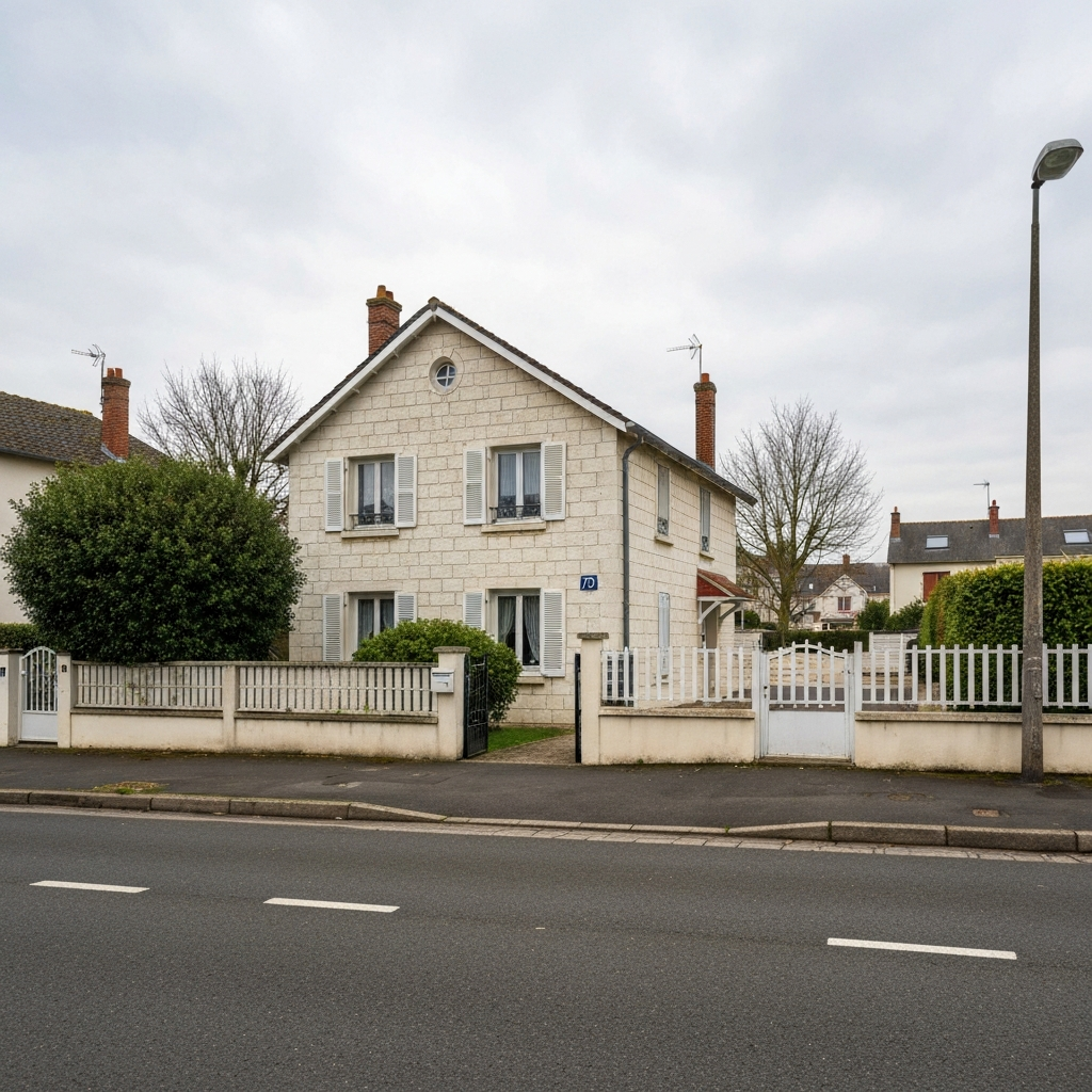 Vue aérienne du centre-ville de Bondoufle avec des indications de prix au mètre carré